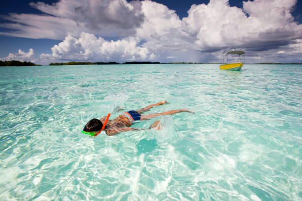Child Snorkeling in Lagoon