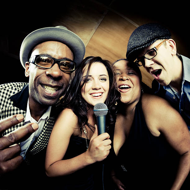 Group of Friends Singing Karaoke