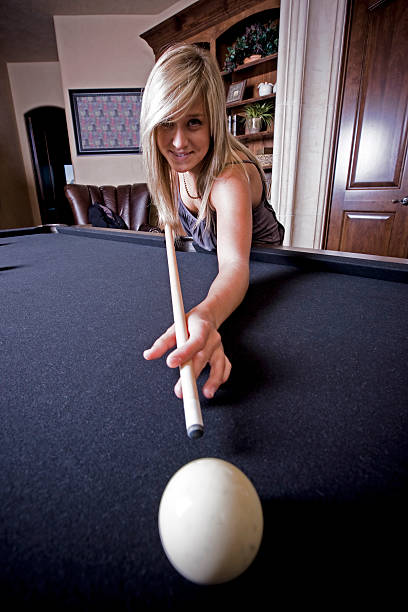 Woman Playing Pool Billiard