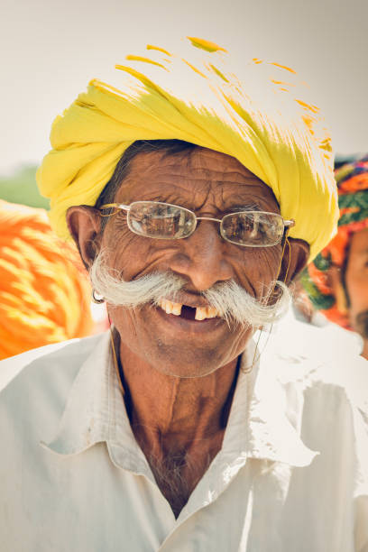 Happy Smiling Gap Toothed Senior Indian Man Real People Portrait India