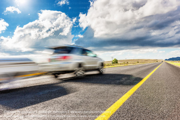 Speeding SUV on Highway, South Africa