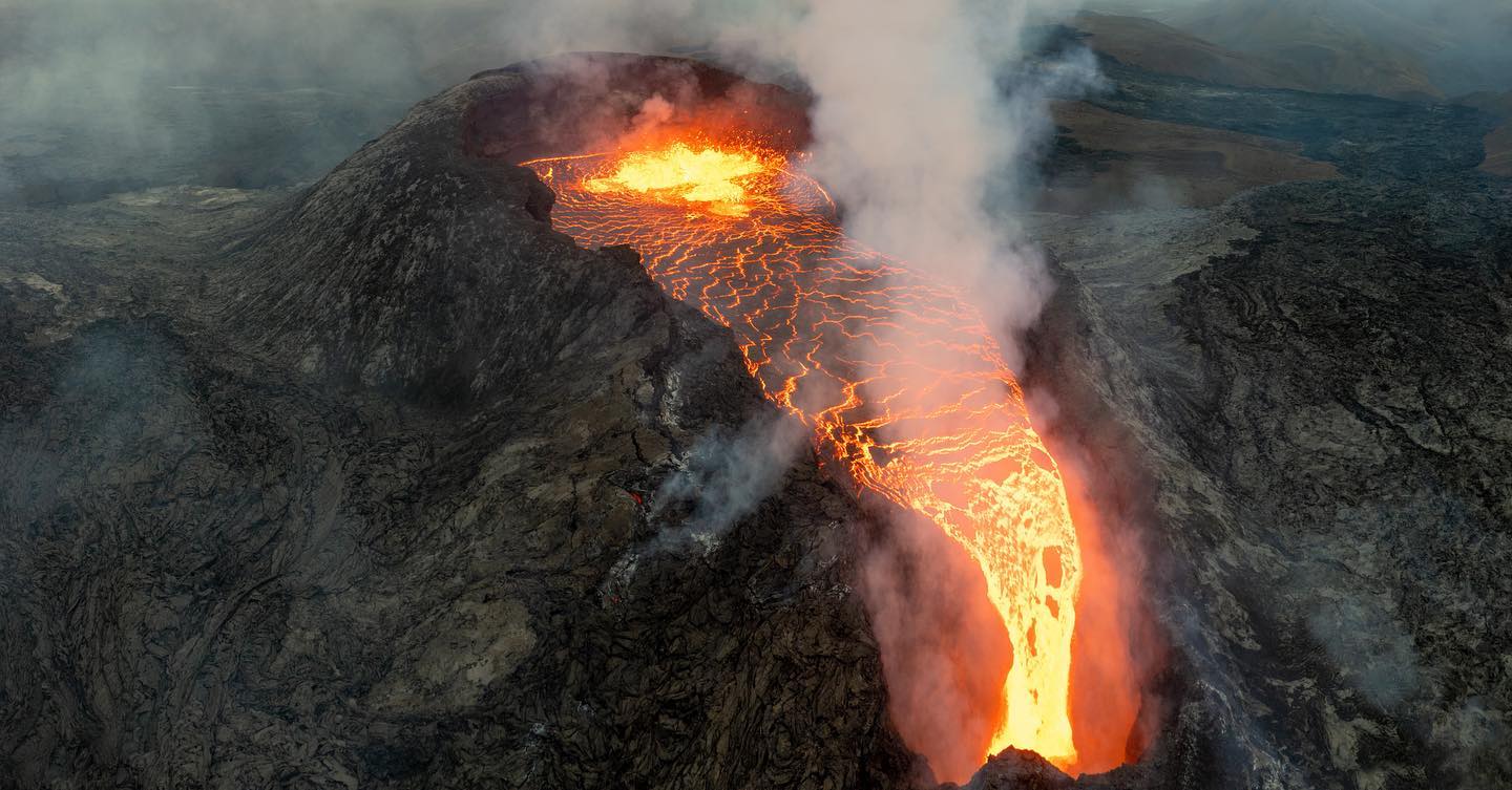 Fagradalsfjall Volcano Crater Eruption, Iceland